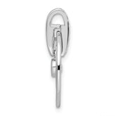 Sterling Silver RH Polished CZ Circle Pendant
